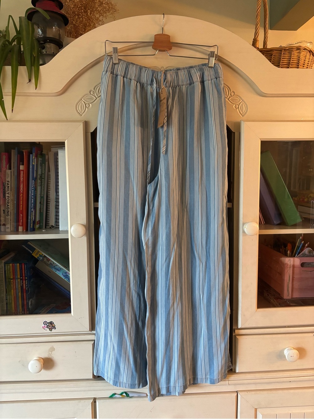 NWT Tread & Supply / Light Blue Striped Wide Leg Pants